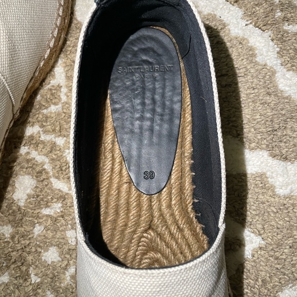 Saint Laurent Black and Cream Espadrilles - Picture 9 of 17